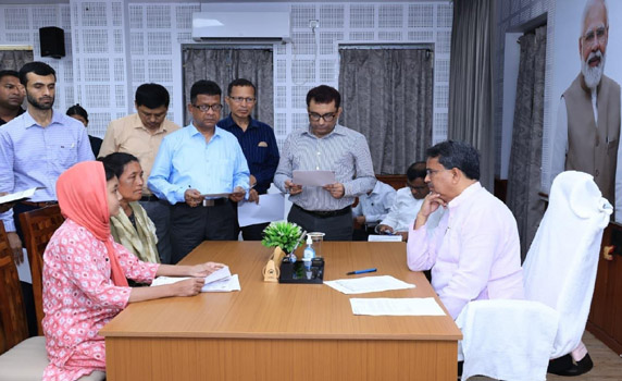 Tripura CM Dr. Manik Saha listens to people’s grievances in ‘Mukhyamantri Samipeshu’.